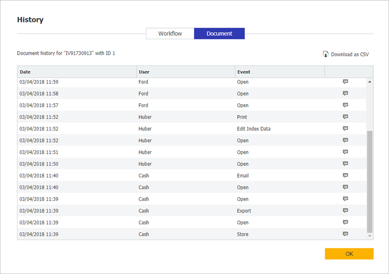 Audit and track information