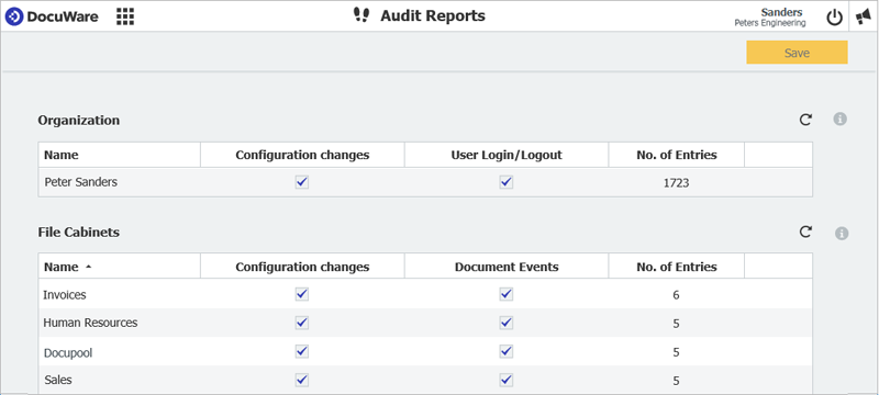 Audit and track information