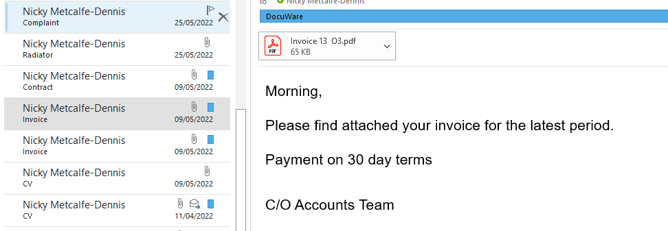 DocuWare's email management tool